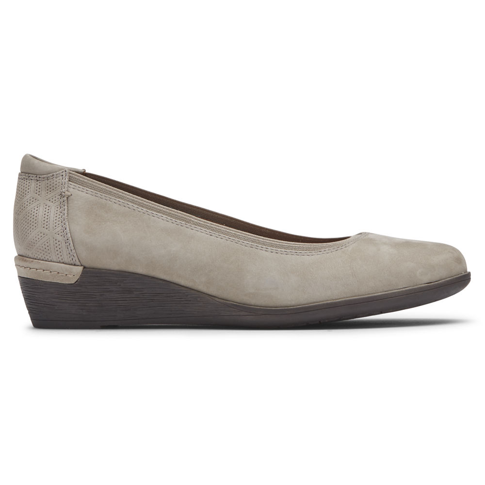 Rockport Womens Cobb Hill Devyn Wedge - Pumps Grey - ZDY092685